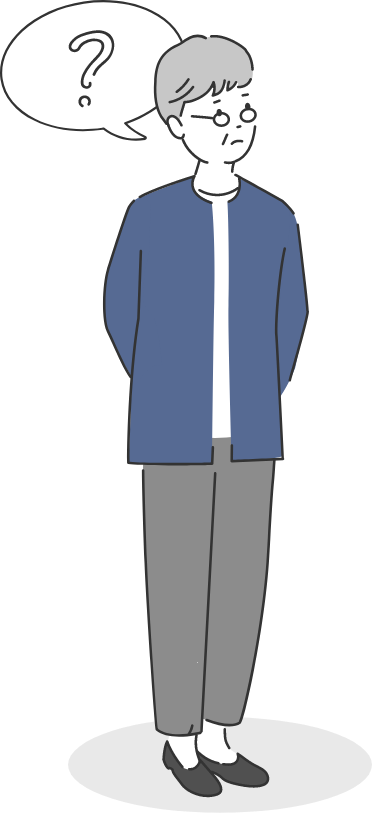 初老女性　イラスト　悩み