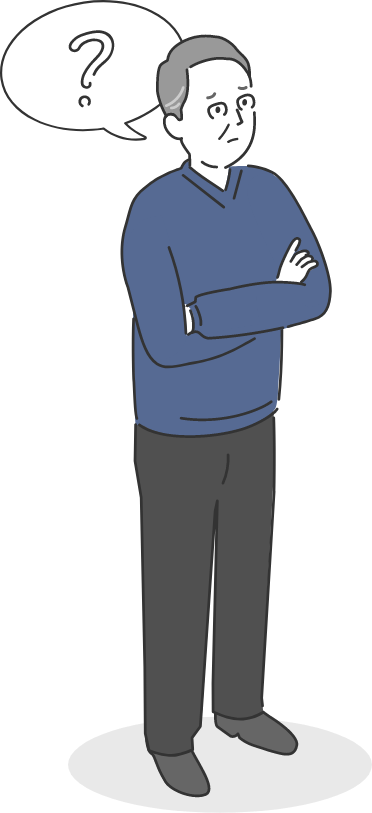 初老男性　イラスト　悩み